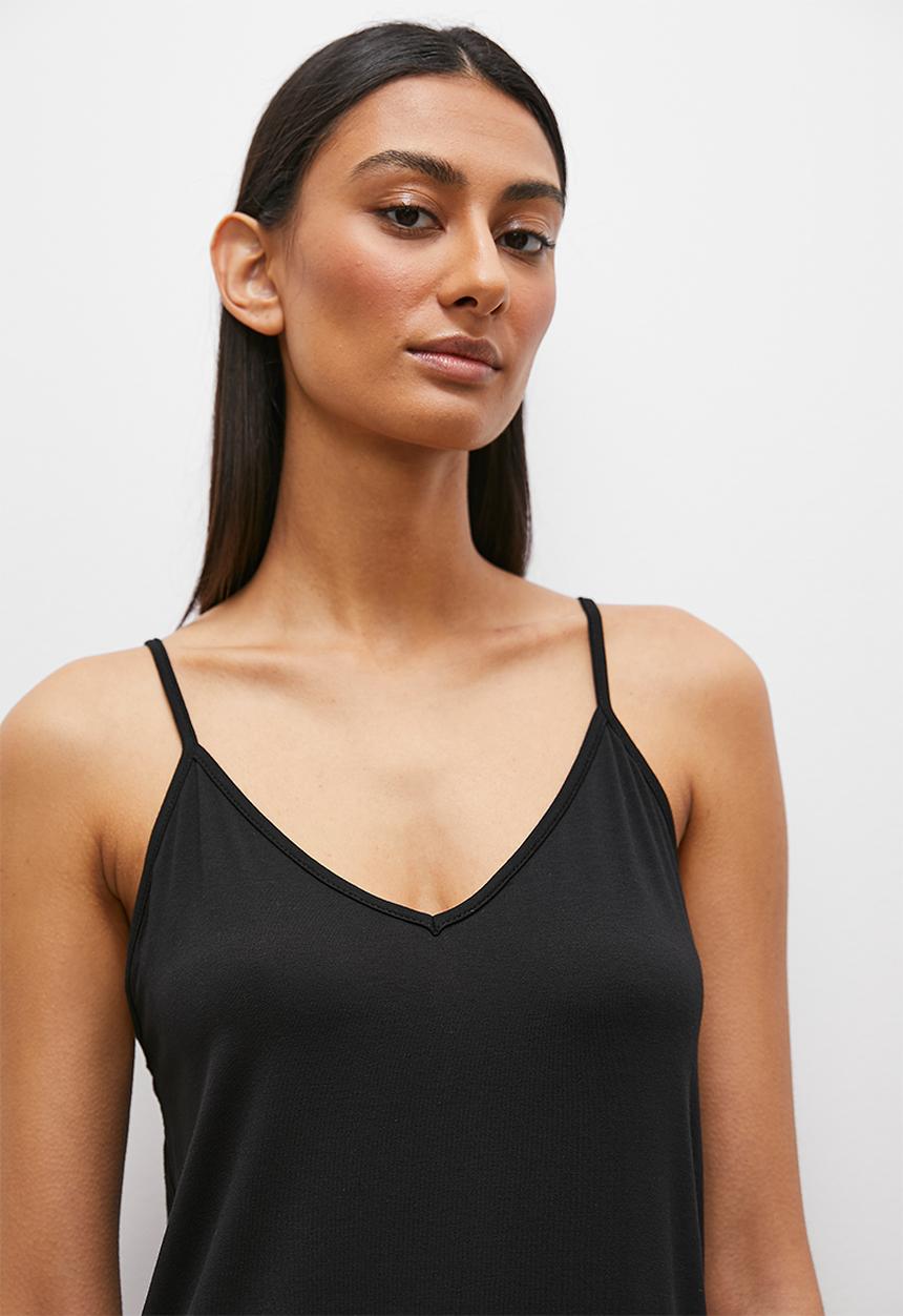 Superbalist - Viscose knit sleep slip - black