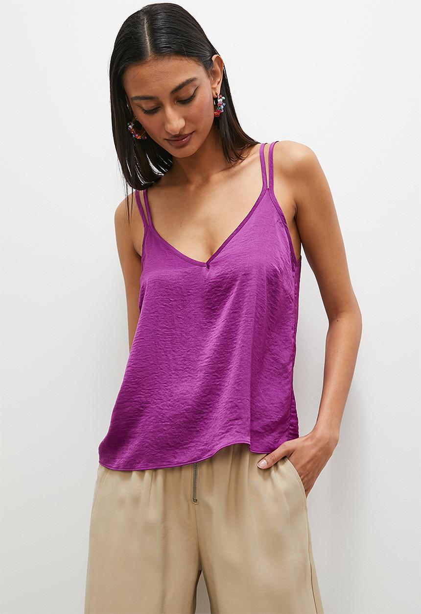 Superbalist - V-neck satin cami - dahlia