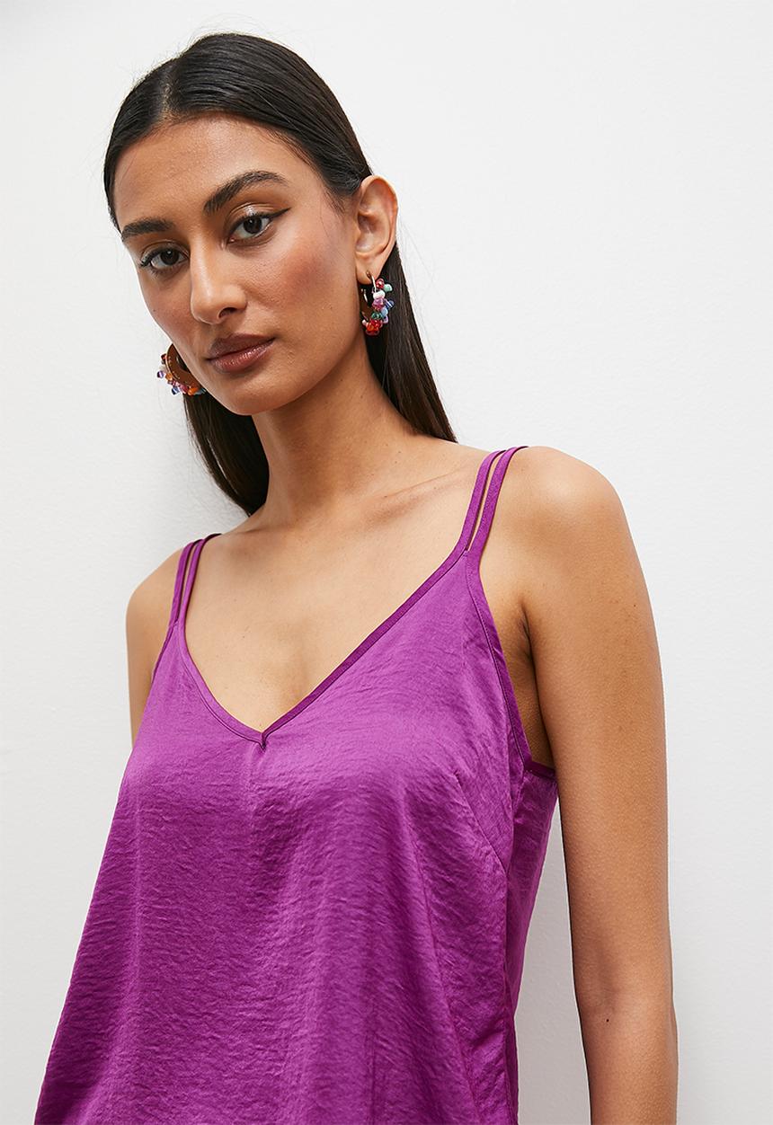 Superbalist - V-neck satin cami - dahlia