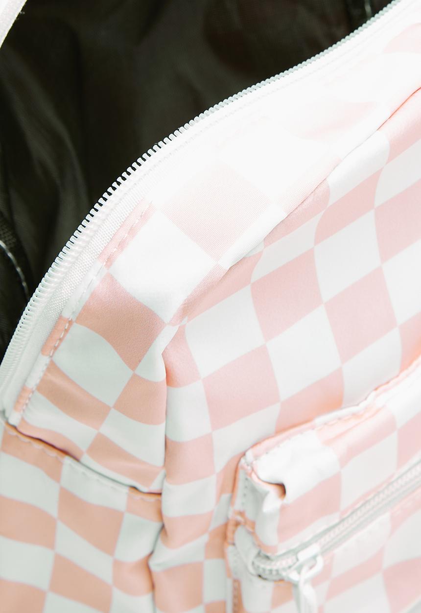 Pop Candy - Check backpack - pink and white