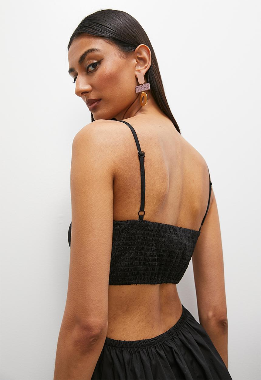 Superbalist - Cut out knot fit n flare dress - black