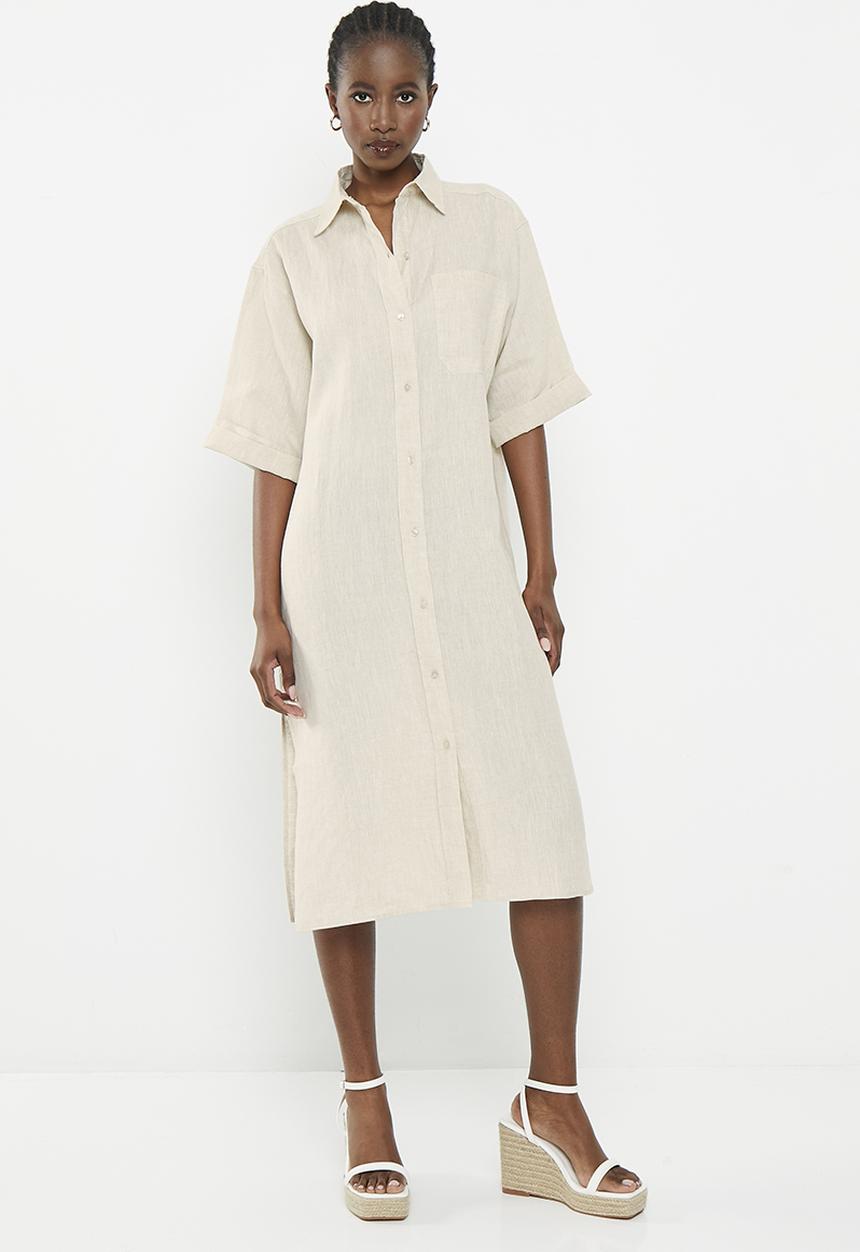 Me&B - Linen shirt dress - natural