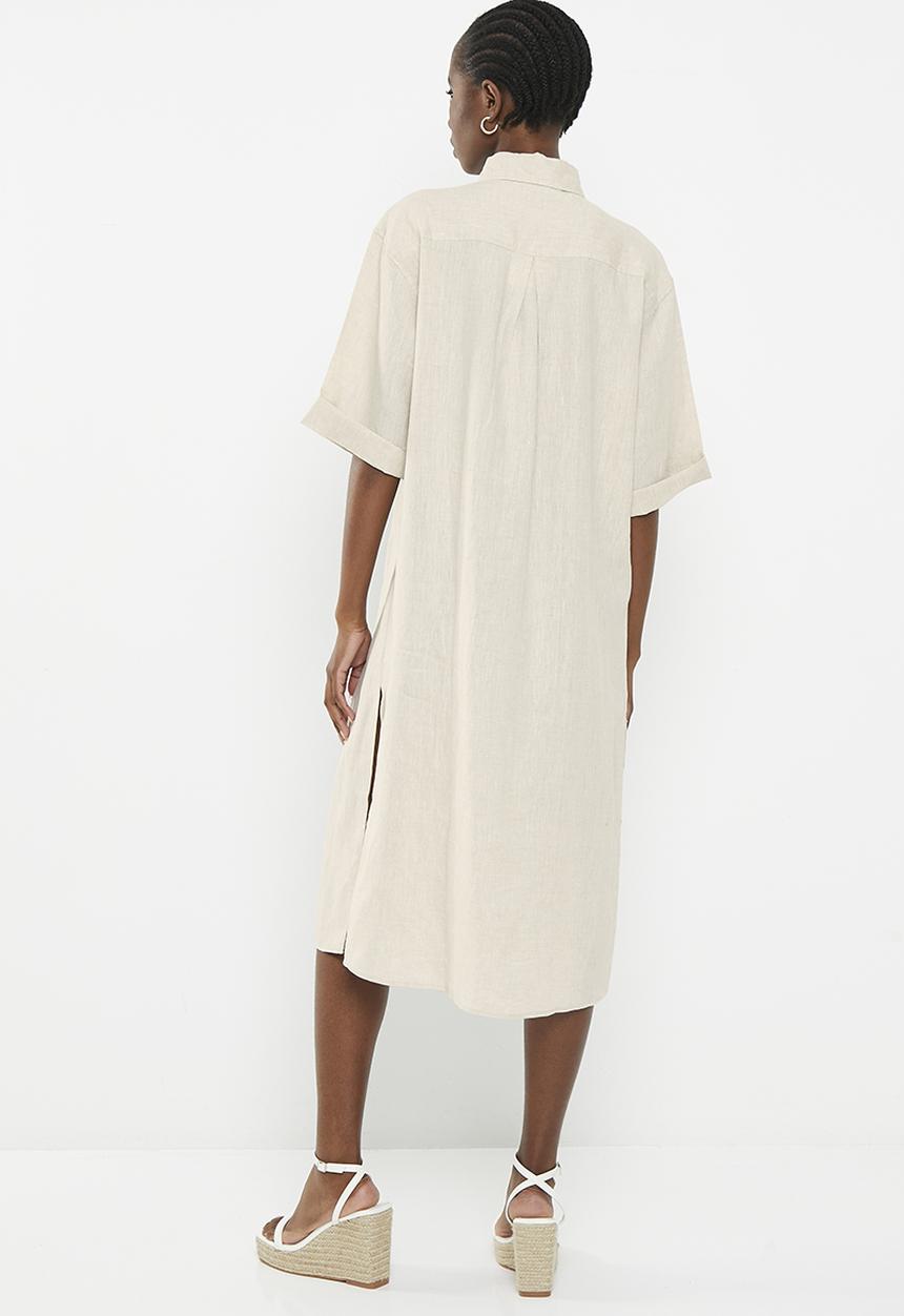 Me&B - Linen shirt dress - natural