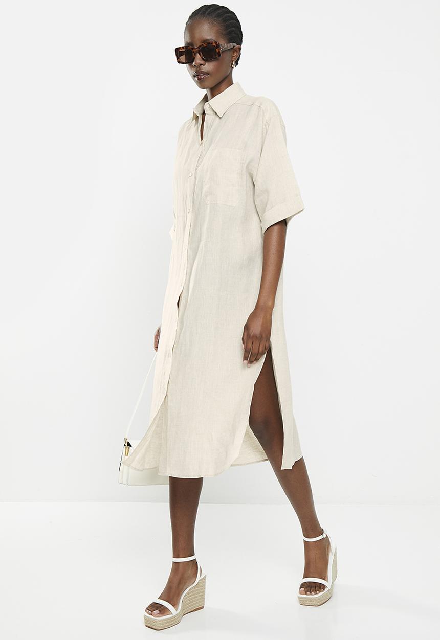 Me&B - Linen shirt dress - natural