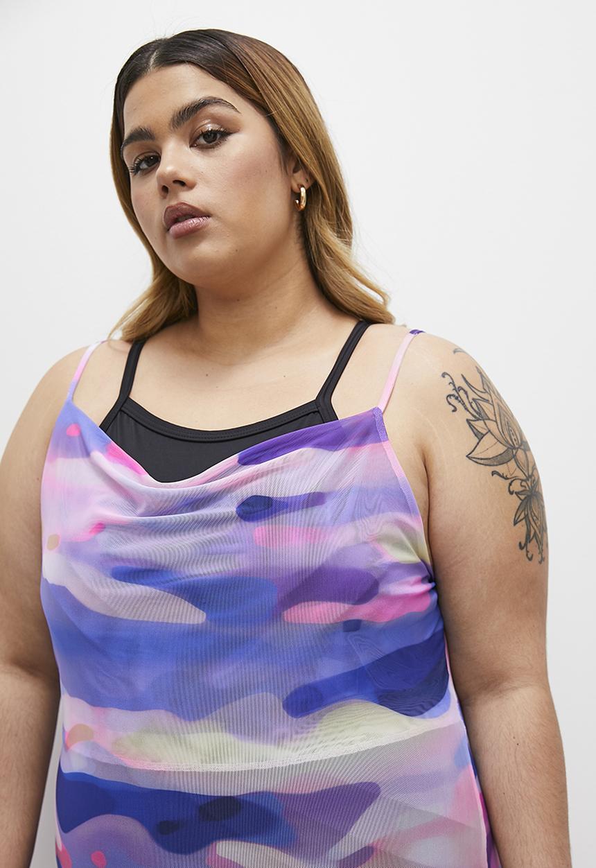 Superbalist - Printed mesh maxi cover up - abstract camo