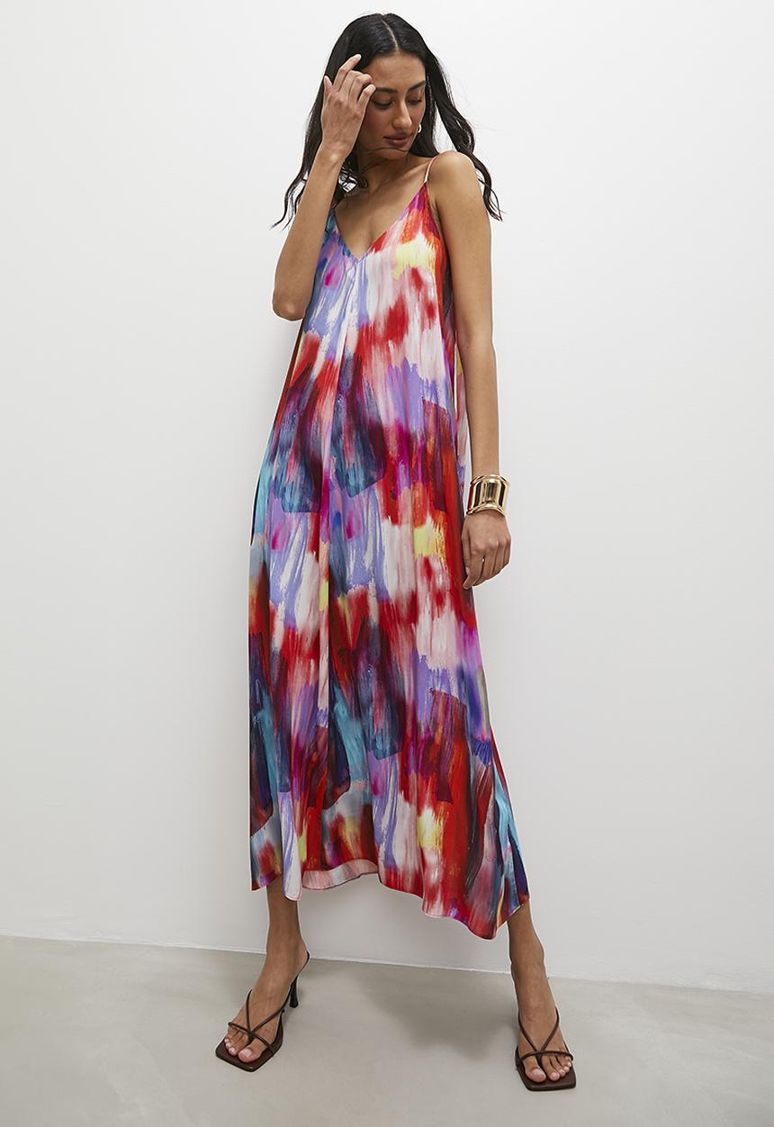 Superbalist - Trapeze dress with tie back - multi 