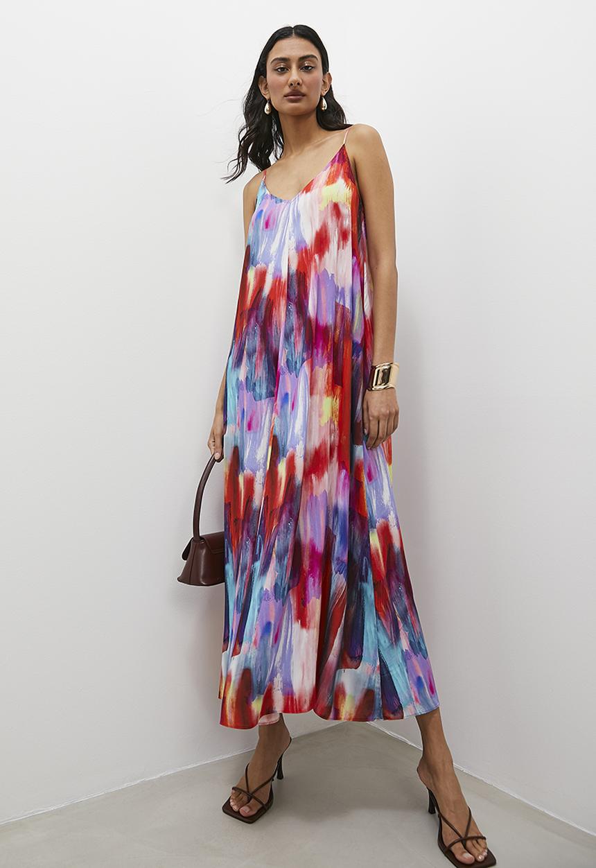 Superbalist - Trapeze dress with tie back - multi 
