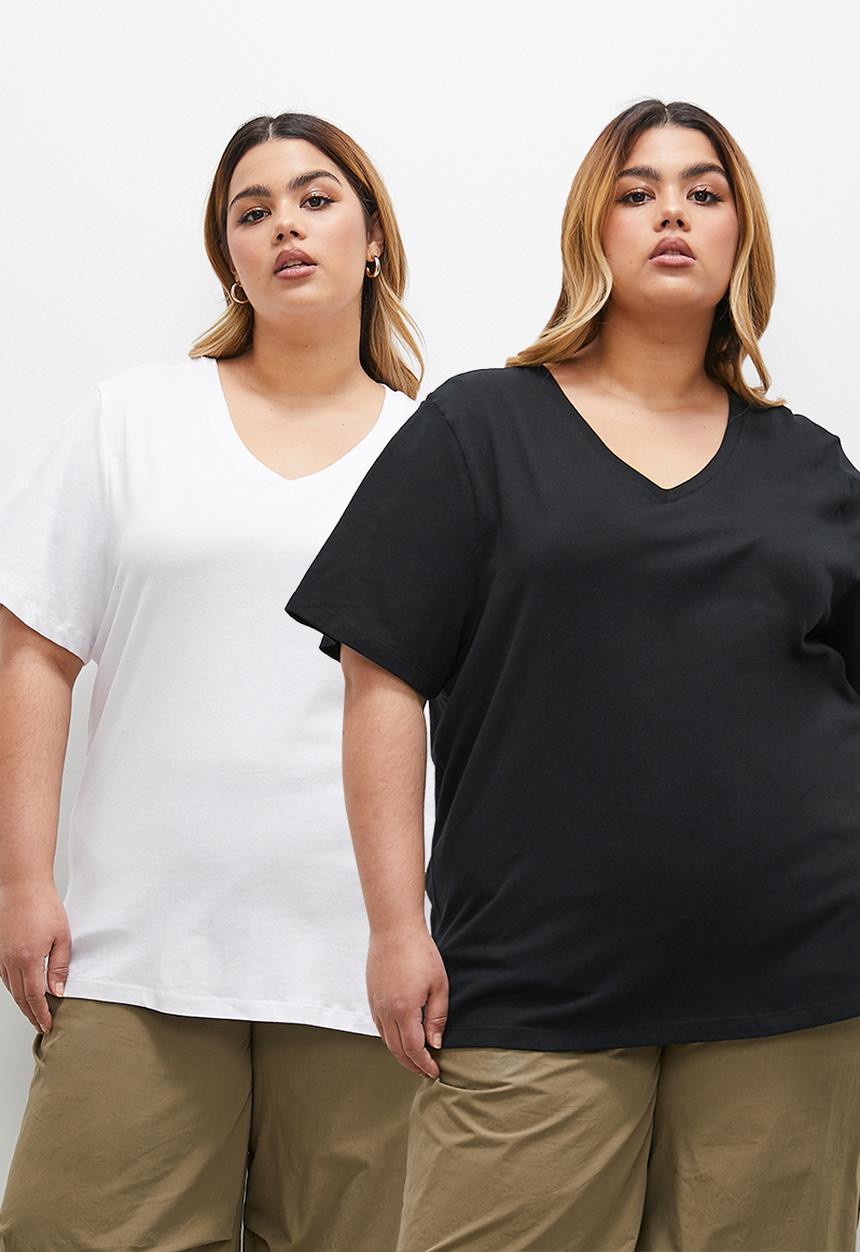 Superbalist - 2-Pack v neck tee - black & white
