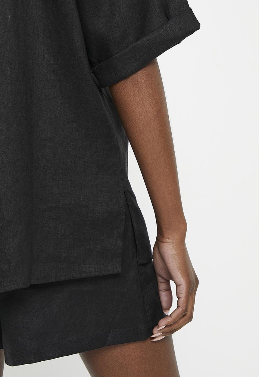 Me&B - Oversized linen shirt - black