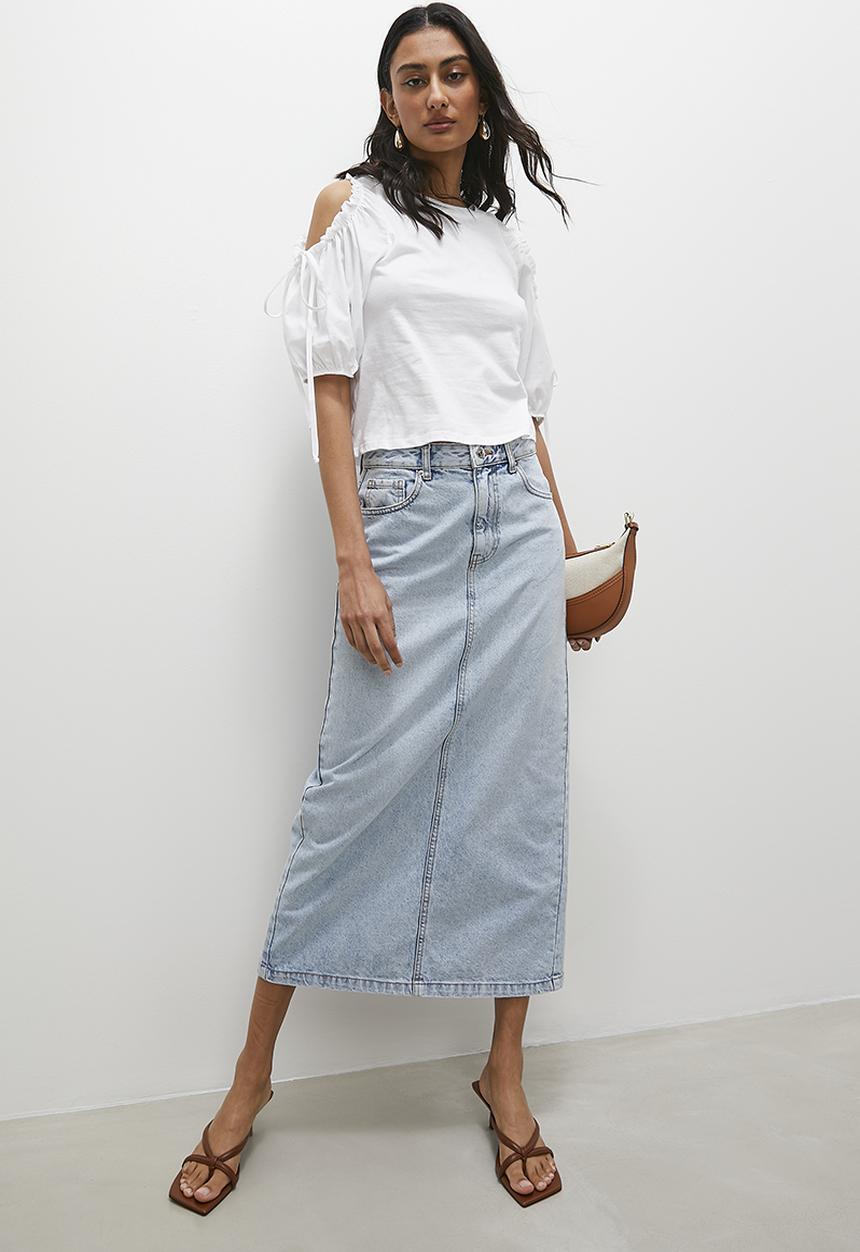 Superbalist - Contrast cut out tee - white
