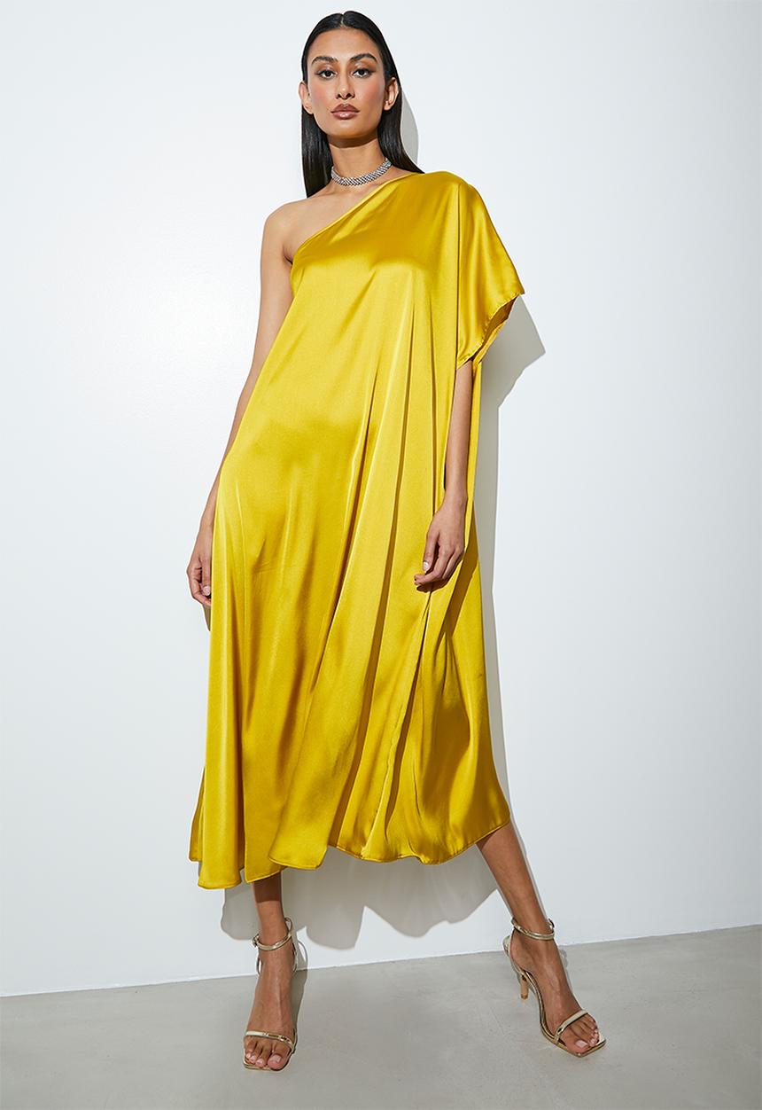 VELVET - Volume kaftan maxi dress - lime