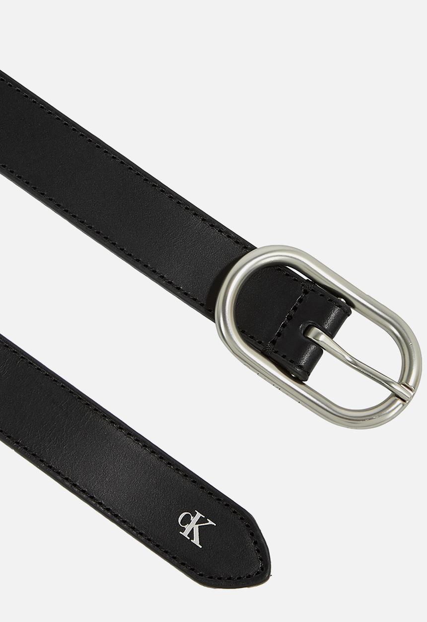Calvin Klein - Logo round classic leather belt25mm - black