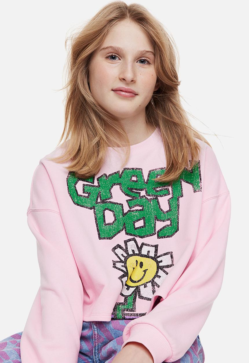 H&M - Boxy-style printed sweatshirt - pink