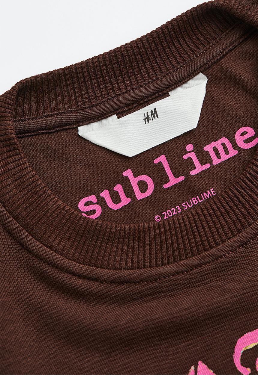 H&M - Oversized printed sweatshirt - brown,multi