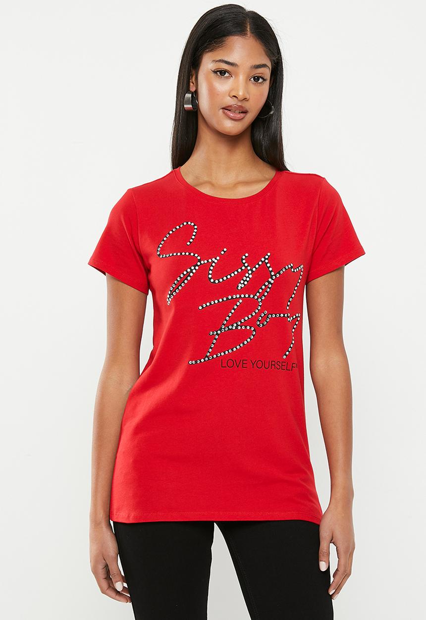 SISSY BOY - Regular fit top with short sleeves - red