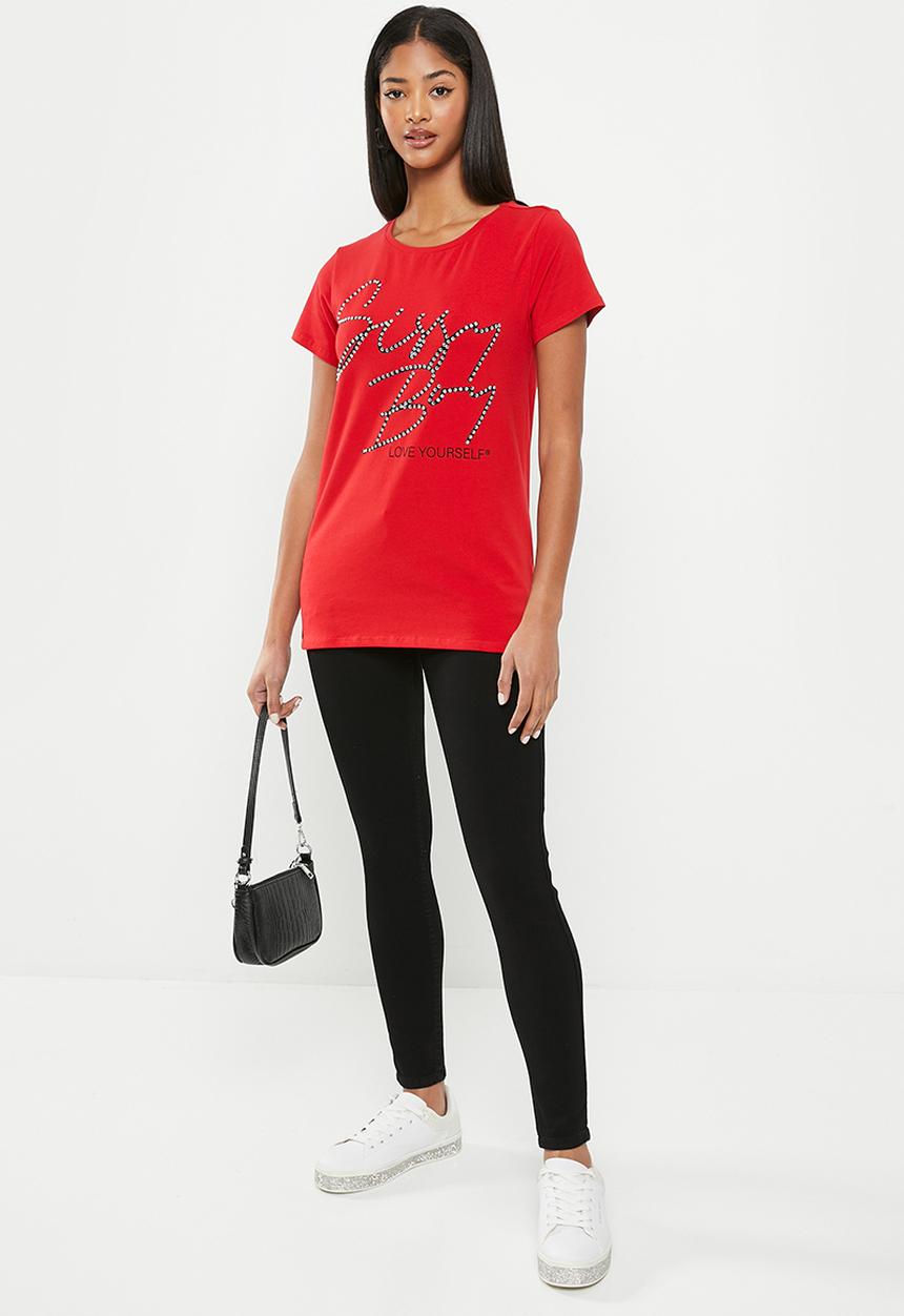 SISSY BOY - Regular fit top with short sleeves - red