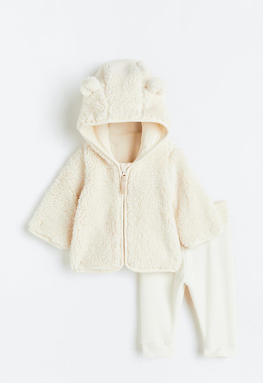H&M - 2-Piece fleece set - natural white 
