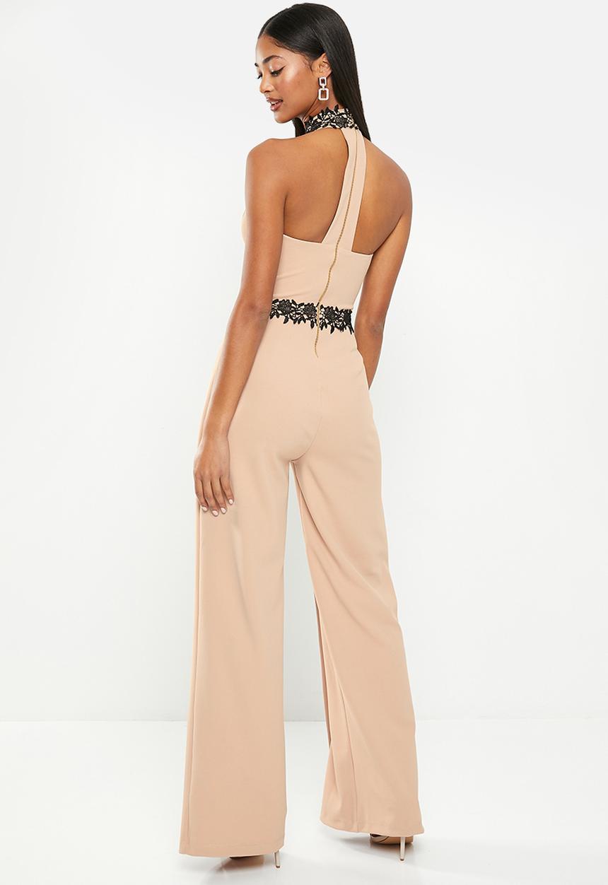 SISSY BOY - Always improving : jumpsuit with crochet trim - stone