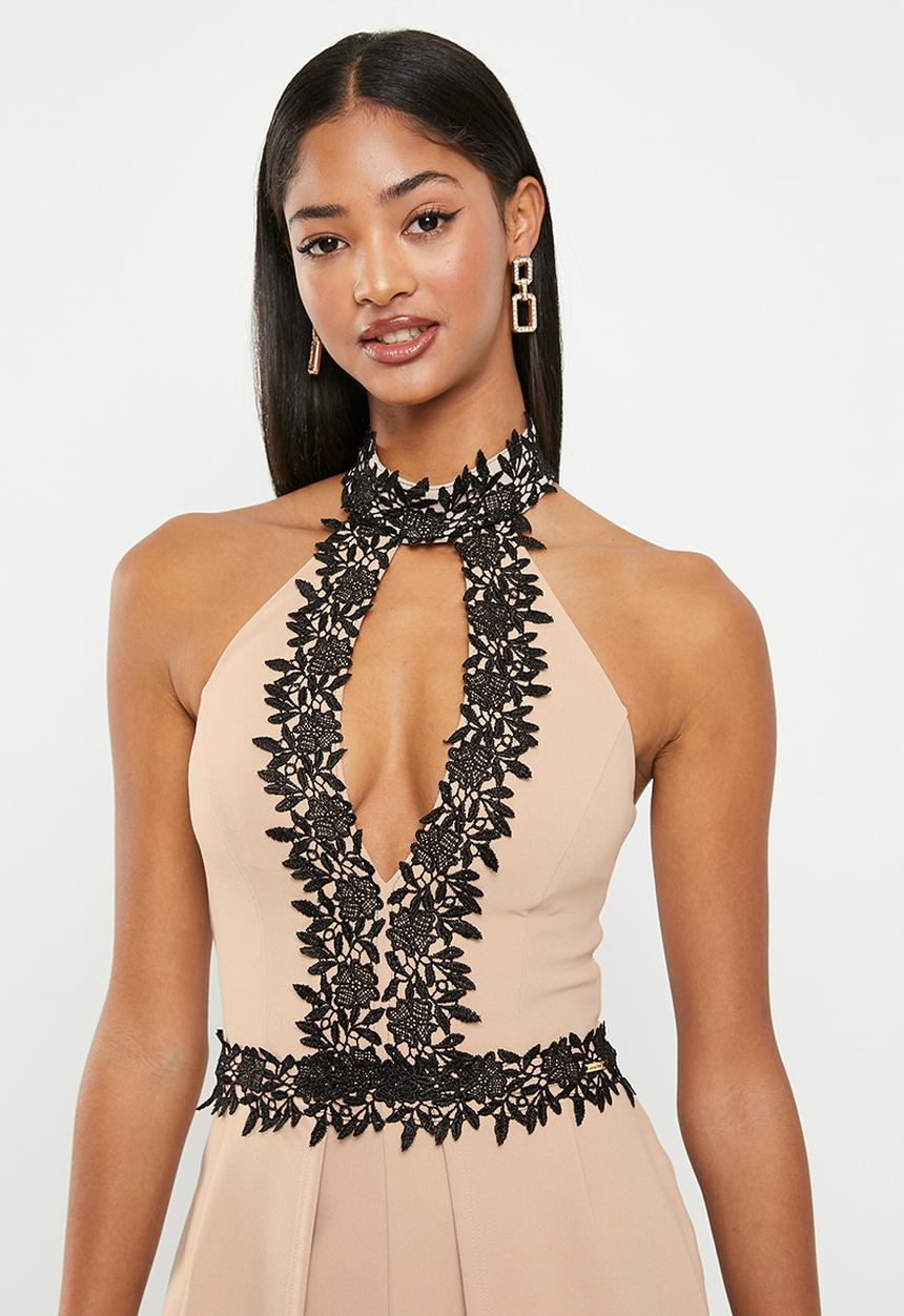 SISSY BOY - Always improving : jumpsuit with crochet trim - stone
