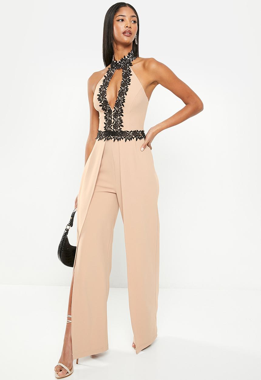 SISSY BOY - Always improving : jumpsuit with crochet trim - stone