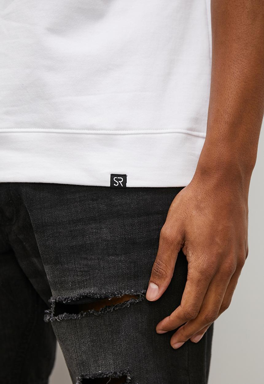 STYLE REPUBLIC - Boxy cuff hem crew neck tee - white 