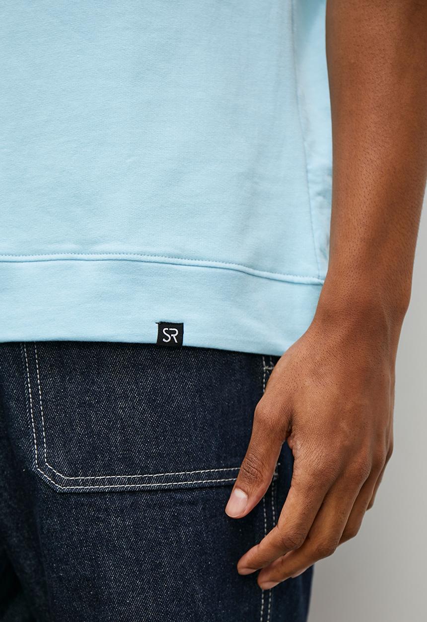 STYLE REPUBLIC - Boxy cuff hem crew neck tee - mid blue