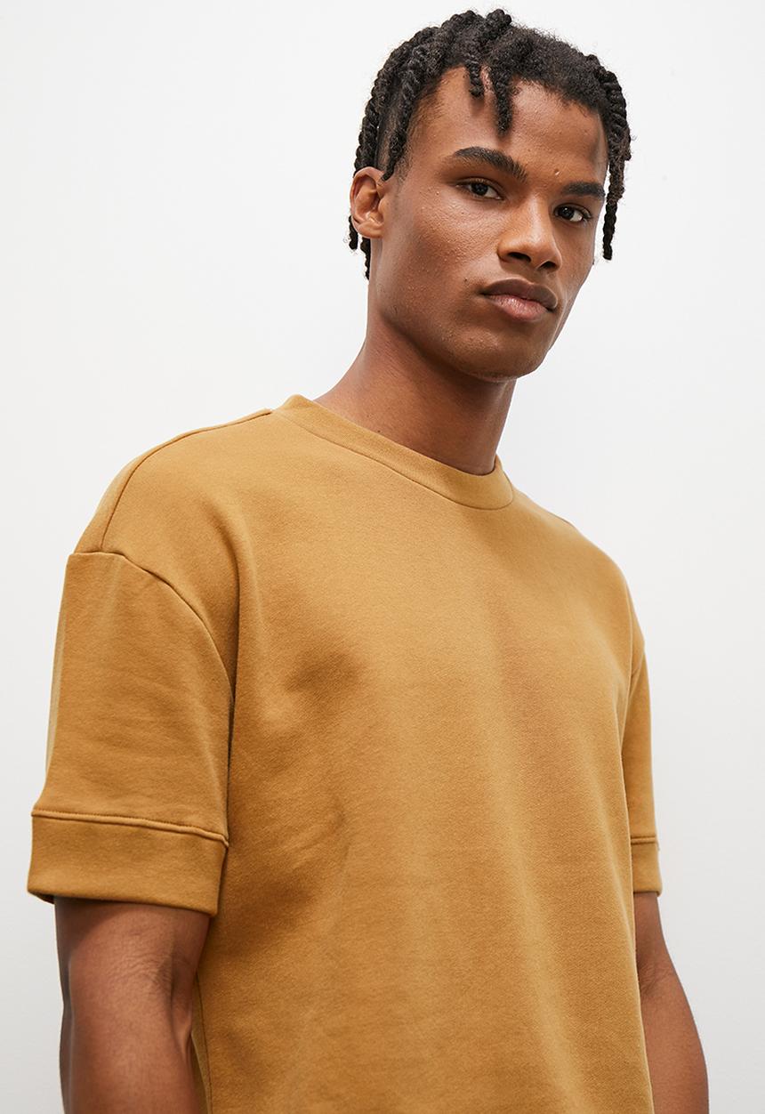 STYLE REPUBLIC - Boxy cuff hem crew neck tee - mid brown