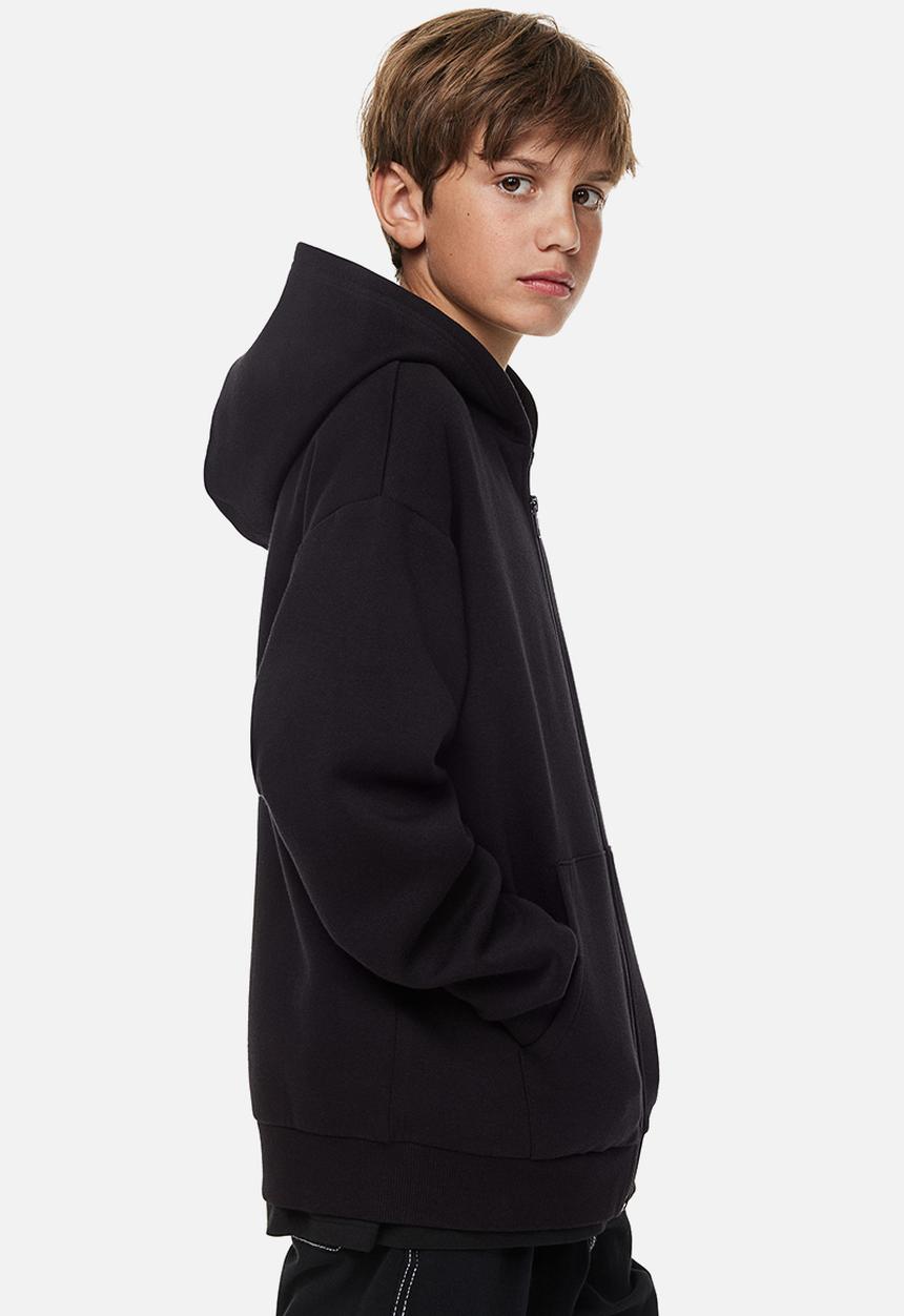 H&M - Zip-through hoodie - black