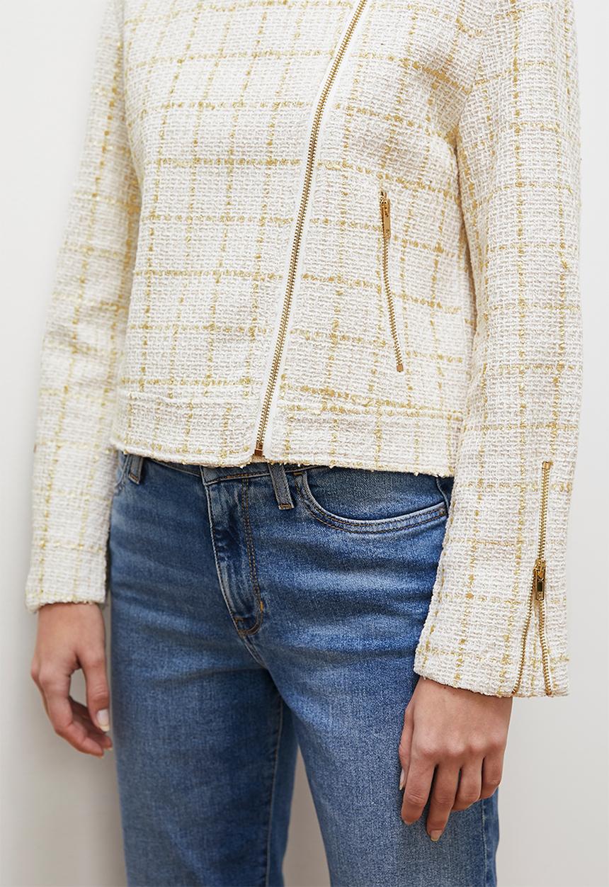edit - Tweed biker jacket  - ecru