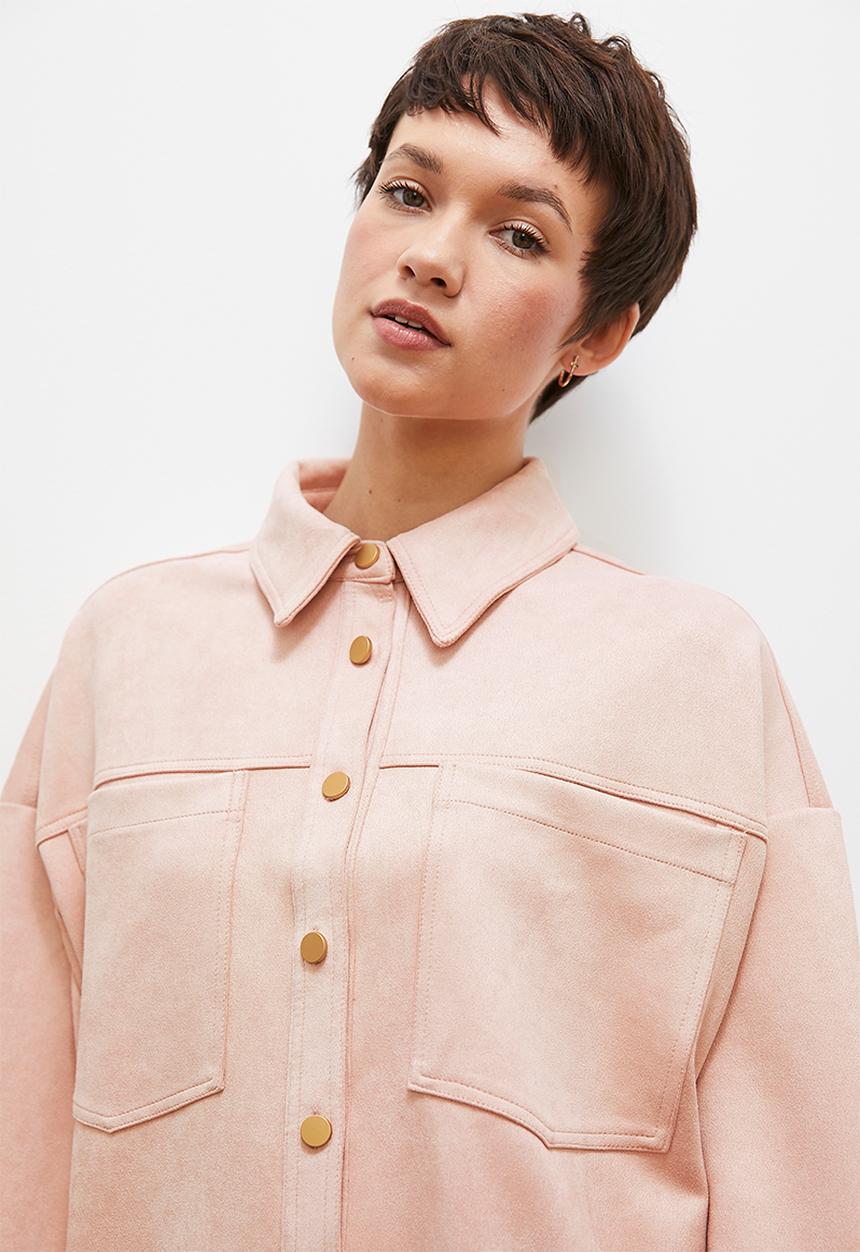 edit - Suedette overshirt - dusty pink