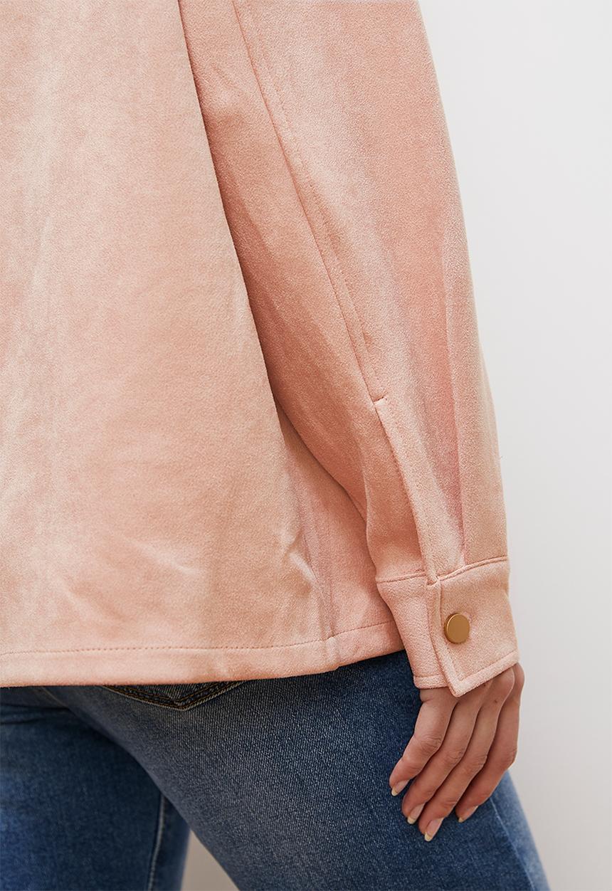 edit - Suedette overshirt - dusty pink
