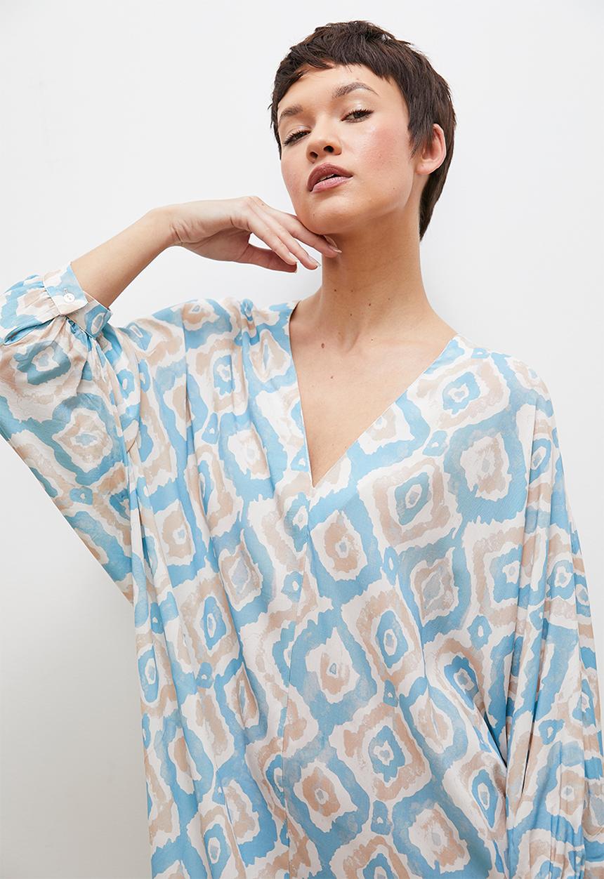 edit - Printed midi dress - watercolour ikat