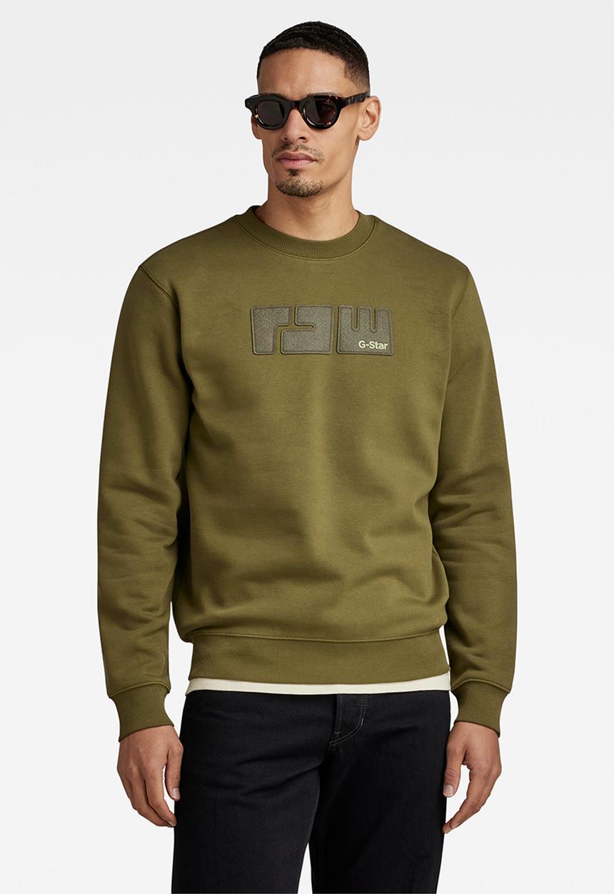 G-STAR - RAW. felt r sw dry ashor sweat - dark olive