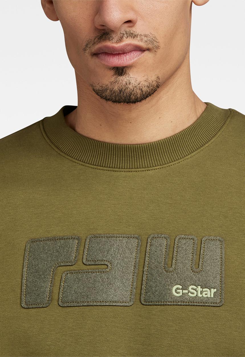 G-STAR - RAW. felt r sw dry ashor sweat - dark olive