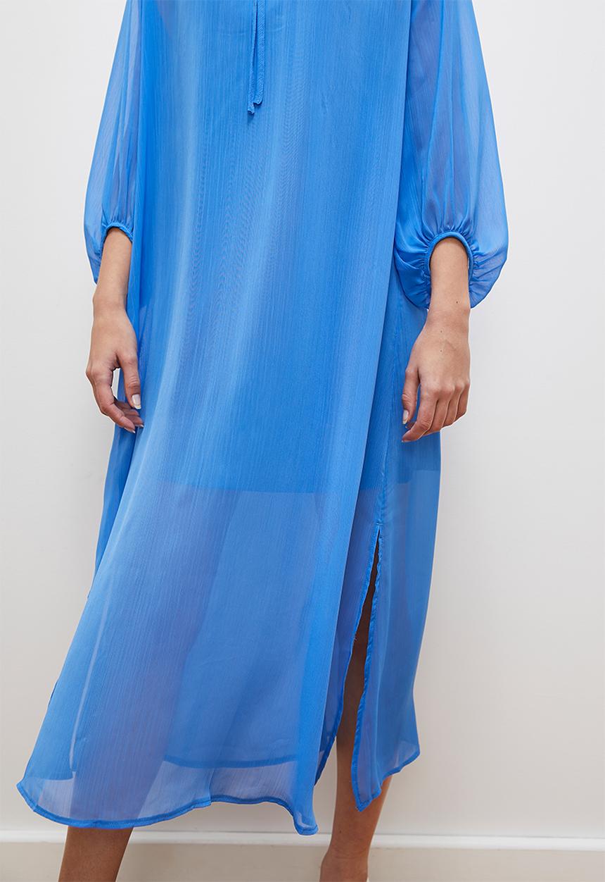 edit - Texture chiffon kaftan dress - blue