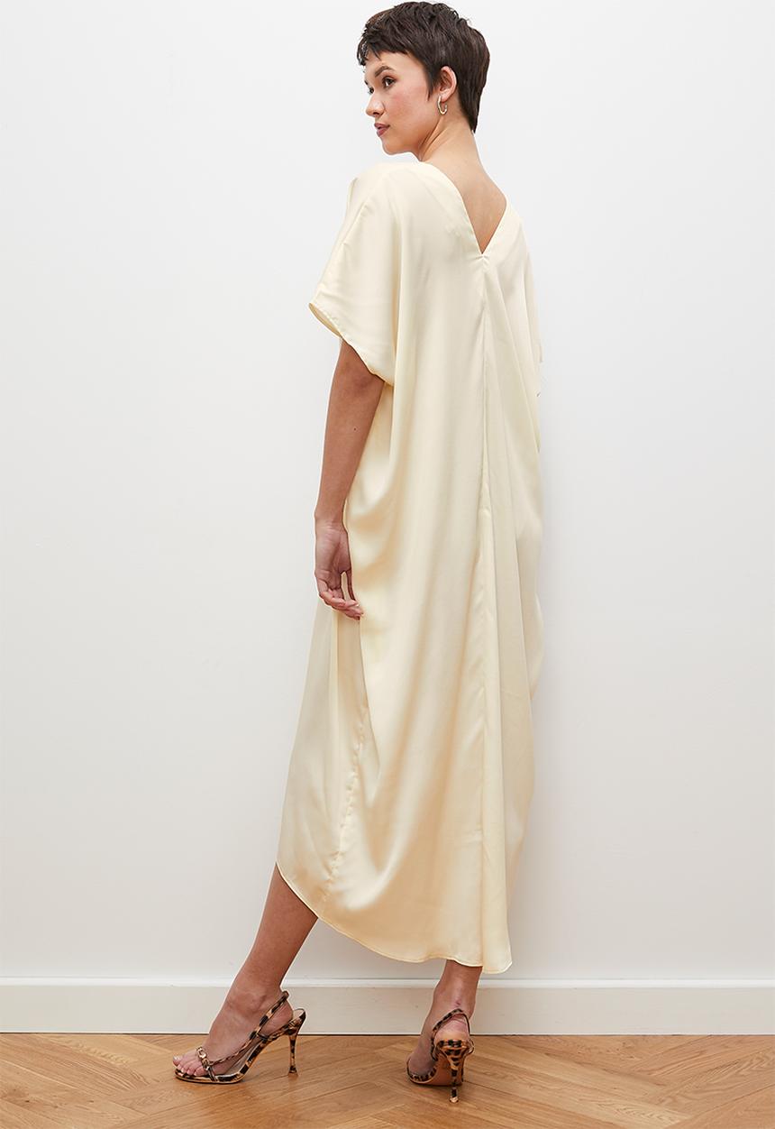 edit - Satin kaftan dress - shortbread