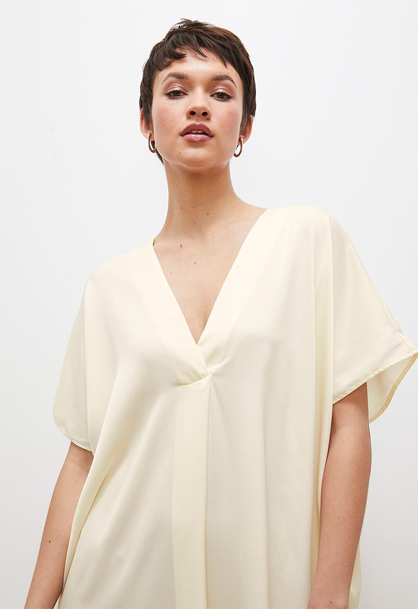 edit - Satin kaftan dress - shortbread