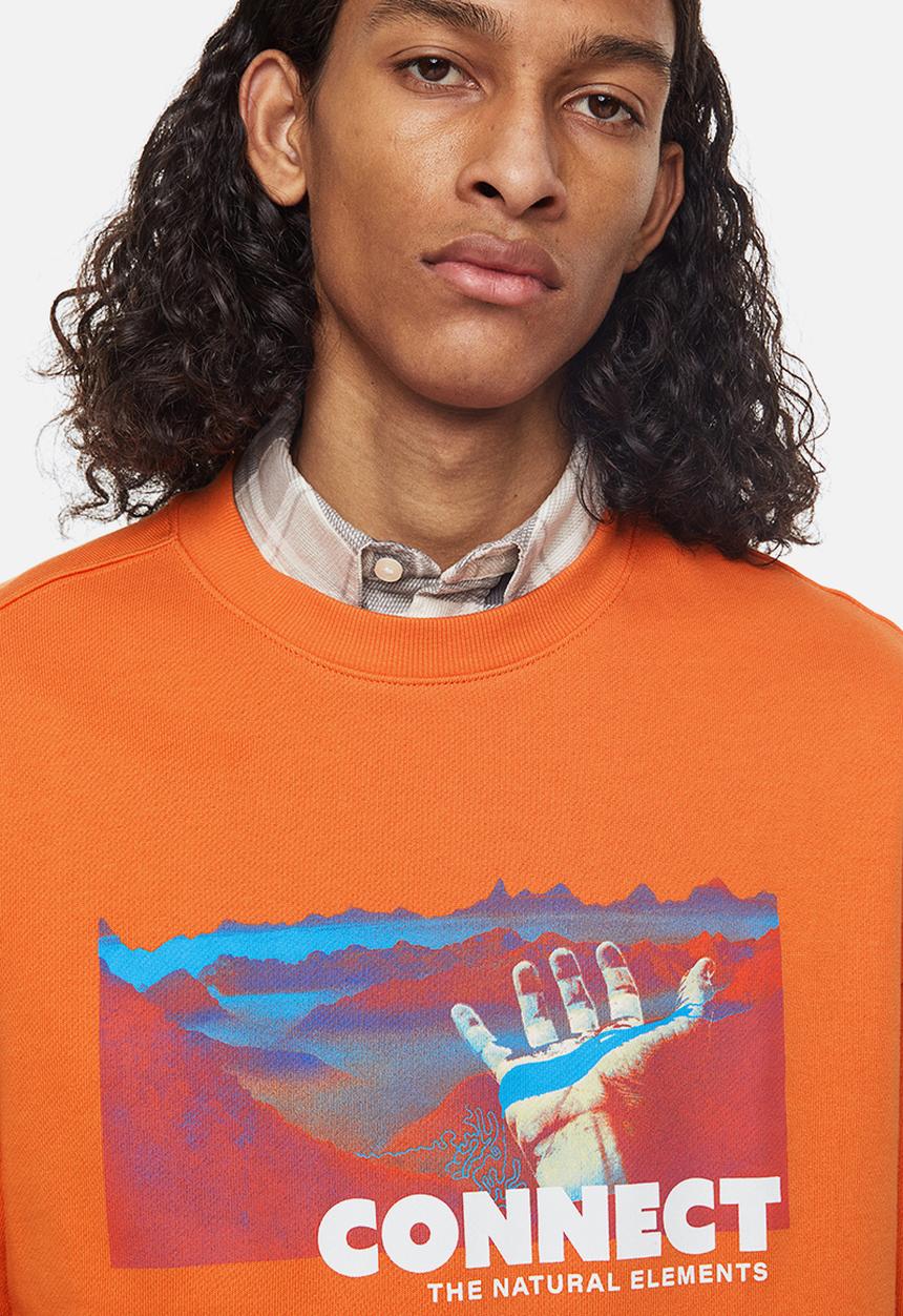 H&M - Relaxed fit printed sweatshirt - orange/connect
