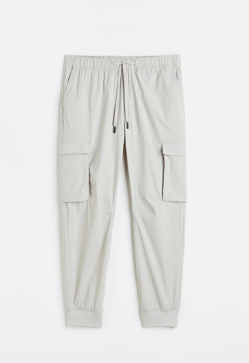 H&M - Nylon cargo joggers - light grey