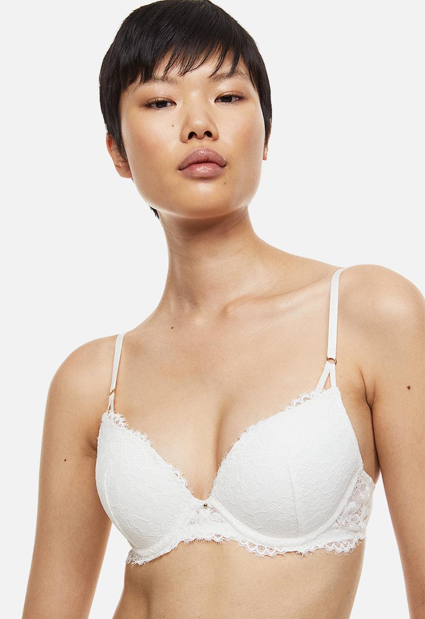 H&M - Lace push-up bra - white