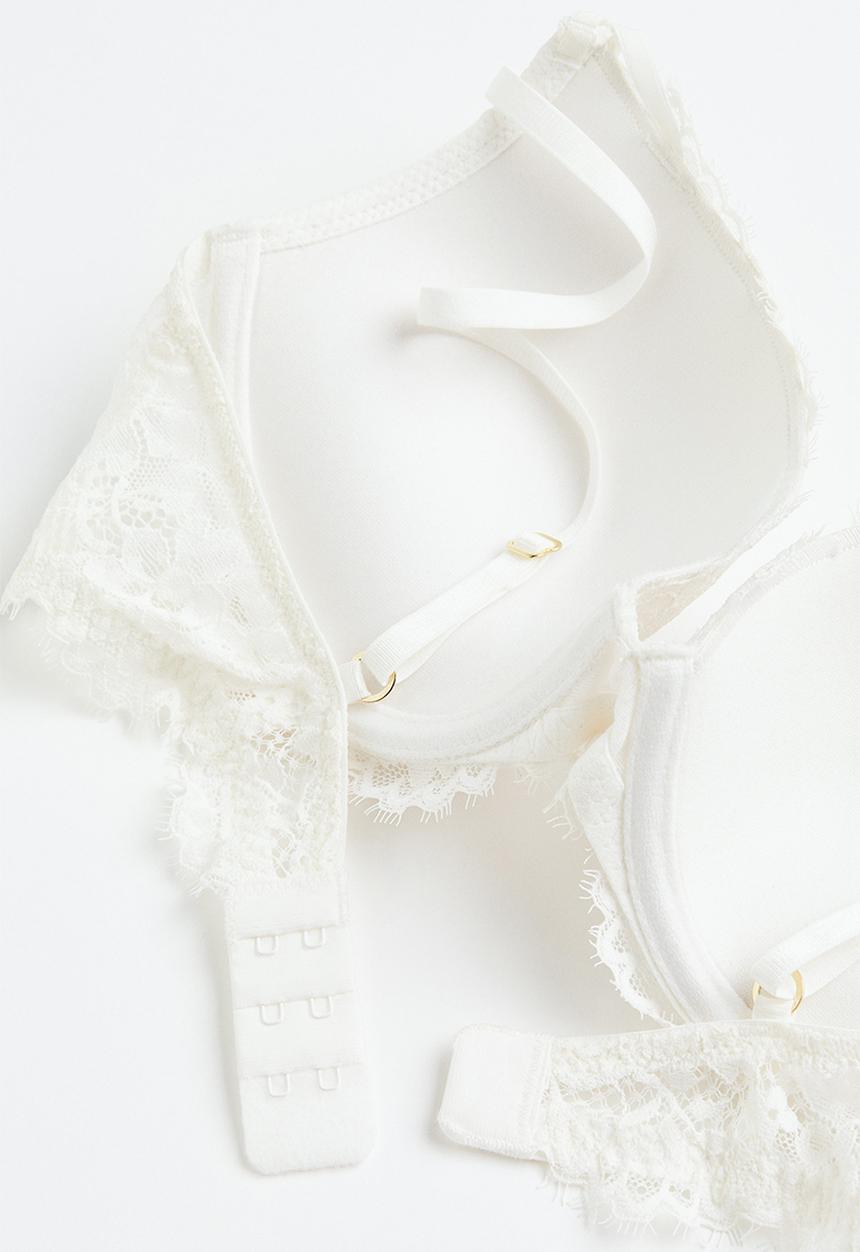 H&M - Lace push-up bra - white