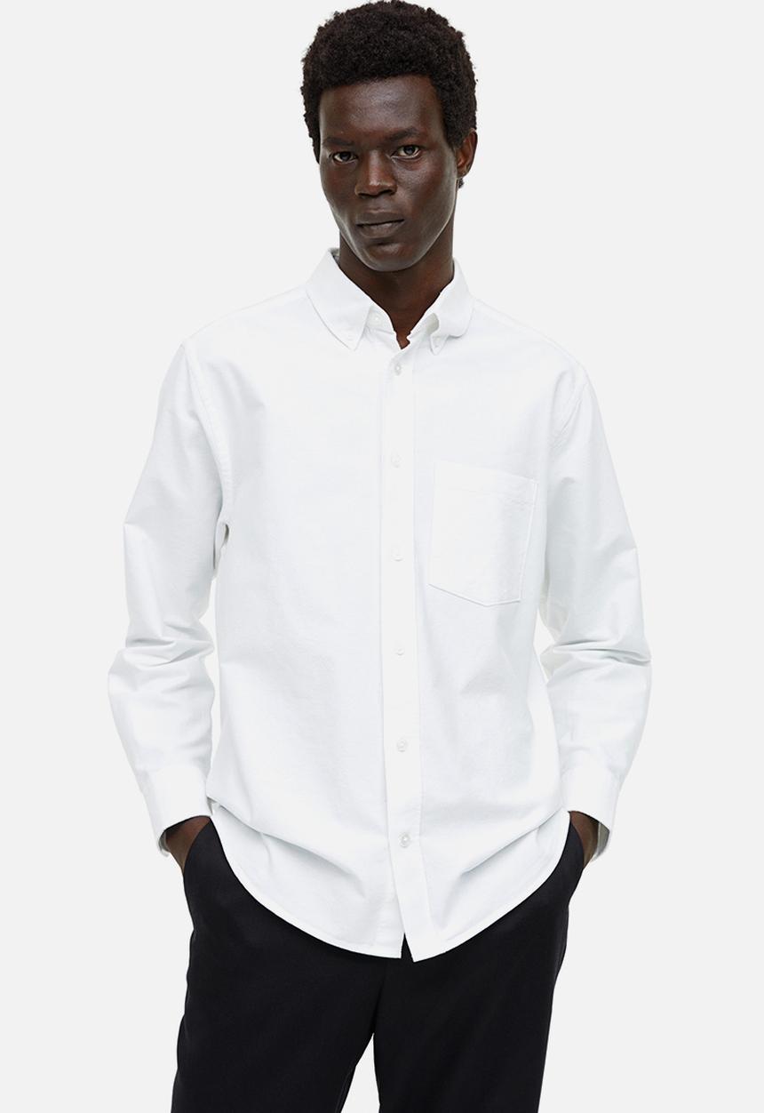 H&M - Regular fit oxford shirt - white