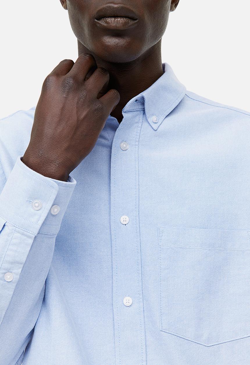 H&M - Regular fit oxford shirt - light blue 
