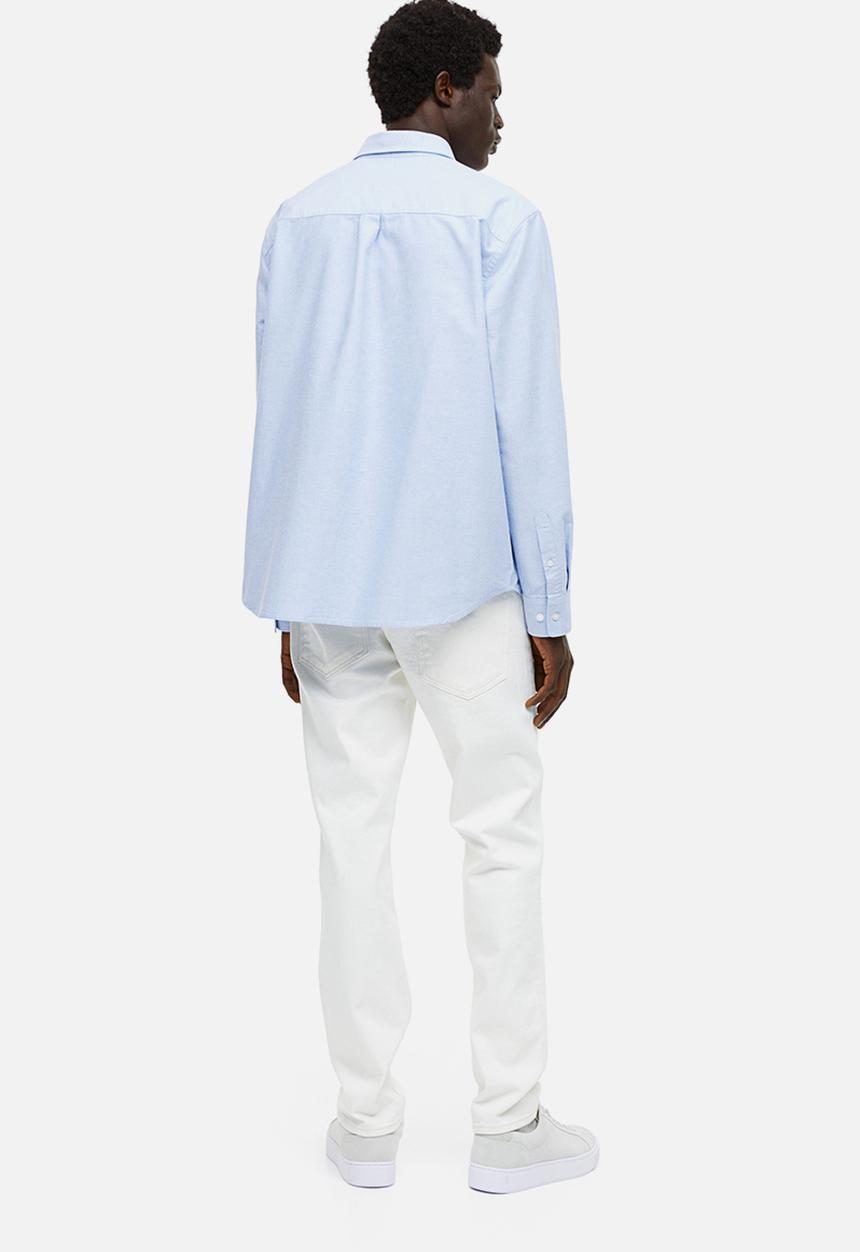 H&M - Regular fit oxford shirt - light blue 