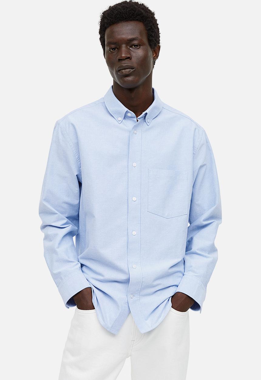 H&M - Regular fit oxford shirt - light blue 