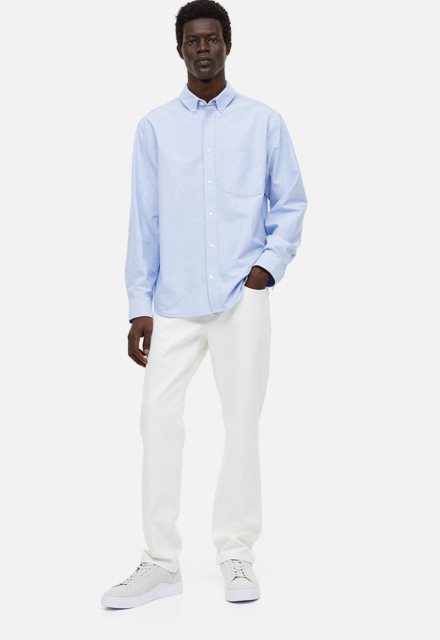 H&M - Regular fit oxford shirt - light blue 