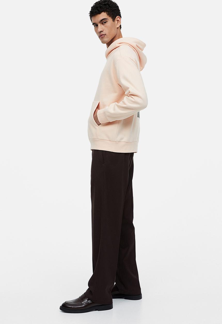 H&M - Relaxed fit printed hoodie - apricot/orchids 