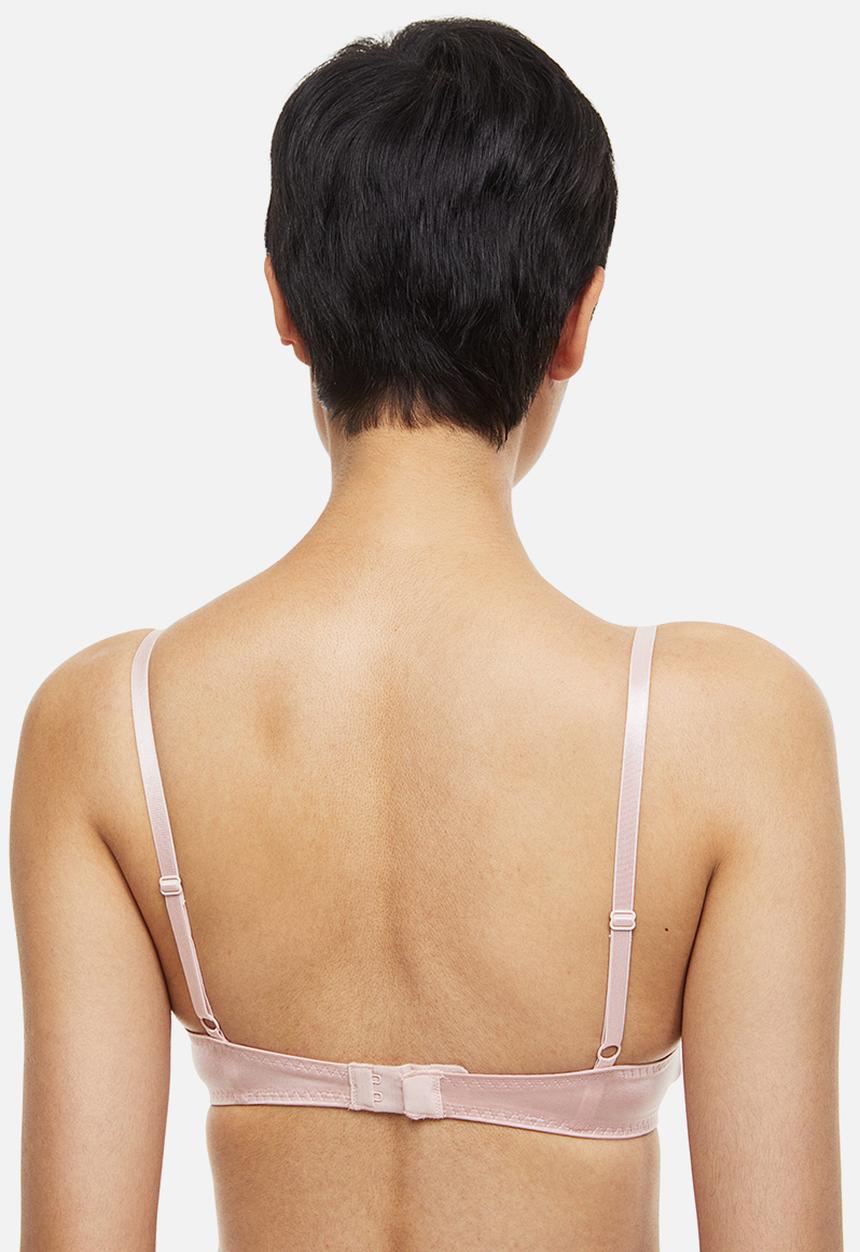 H&M - Stretch satin super push-up bra - light pink 