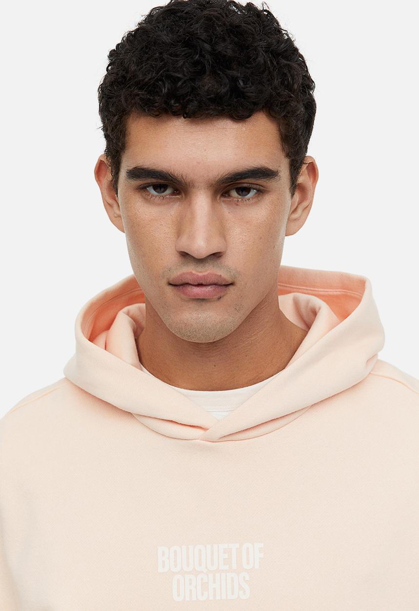 H&M - Relaxed fit printed hoodie - apricot/orchids 