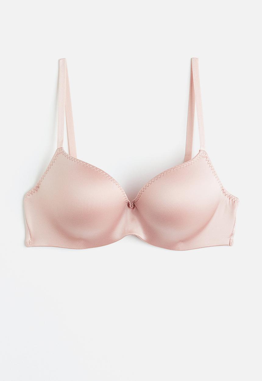 H&M - Stretch satin super push-up bra - light pink 